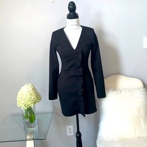 Zara Black Ruffle Mini Dress Size S